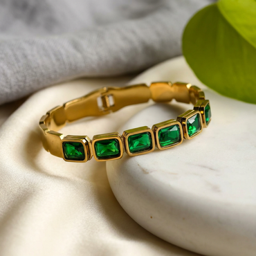 Emerald Retro Geometry Bracelet