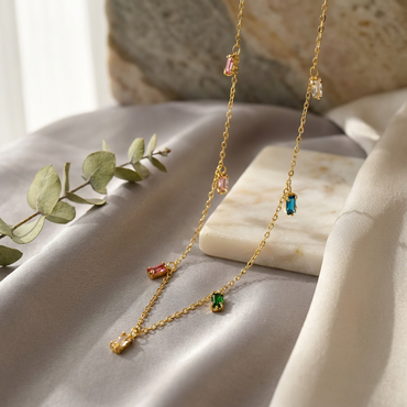 Jewel Confetti Rectangle Necklace