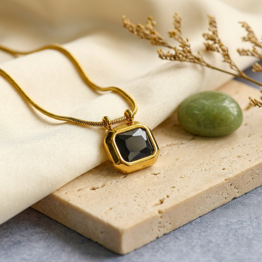 Midnight Prism Retro Pendant Necklace