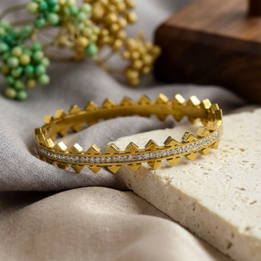 Arrow Sparkle Dual-Tone Bangle