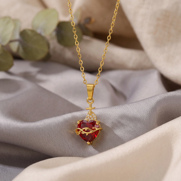 Nora Scarlet Heart Necklace