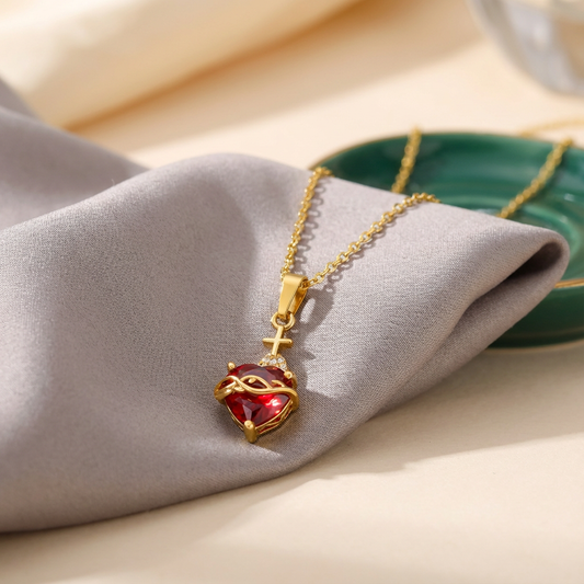 Nora Scarlet Heart Necklace