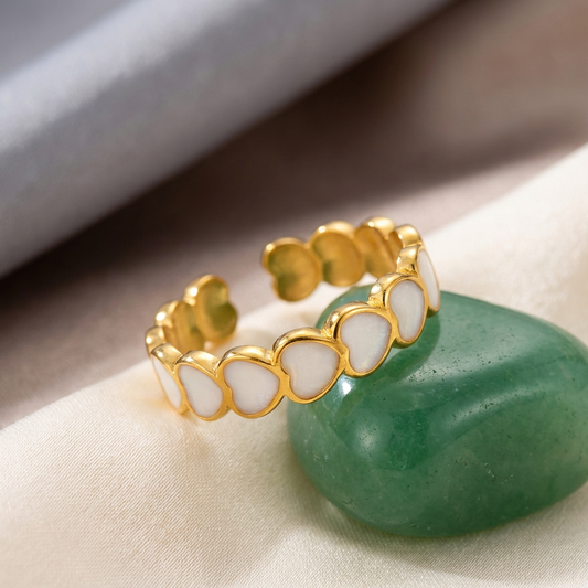 Opal Heart Whisper Ring