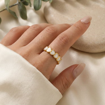 Opal Heart Whisper Ring