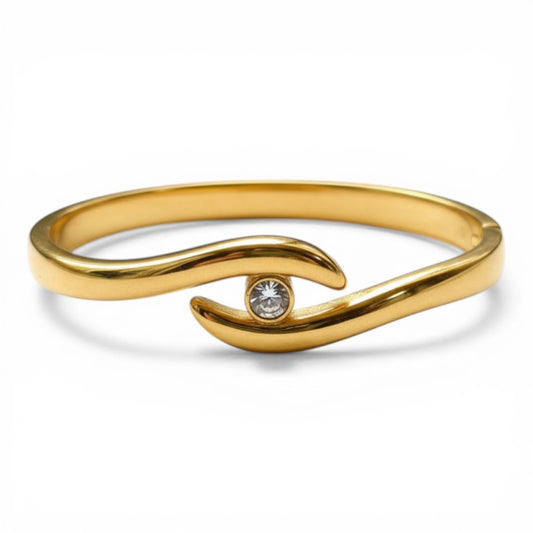 Golden Embrace Eye Knot Bangle