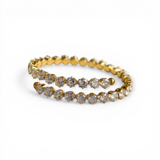 Opulent Zircon Geometric Bangle Bracelet