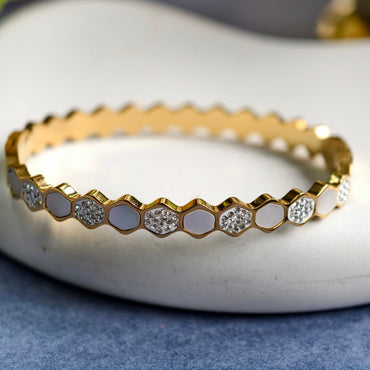 Honeycomb Enamel Sparkle Bangle