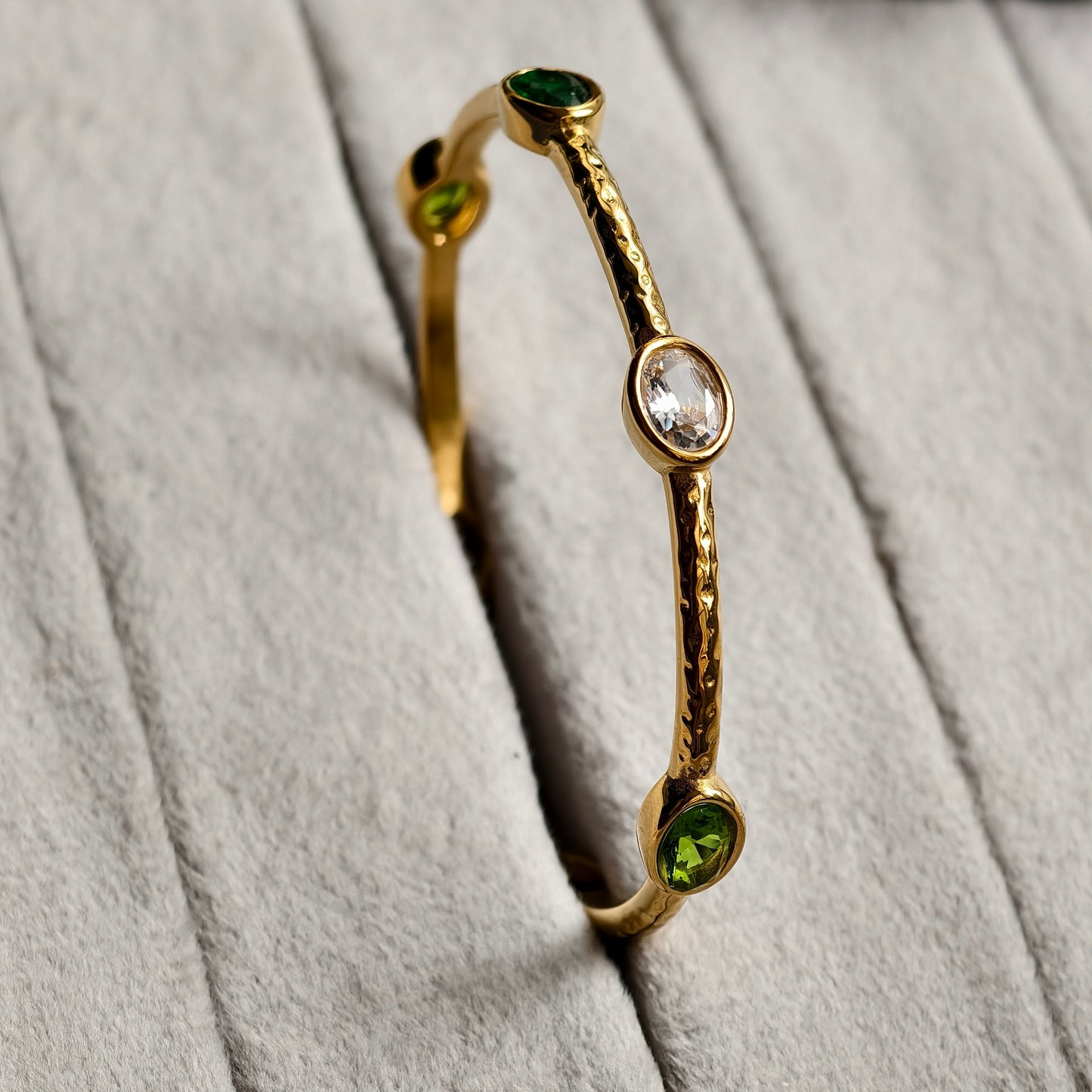 Emerald Halo Open Bangle