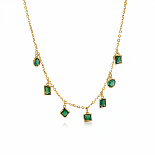 Prisma Emerald Dangle Necklace