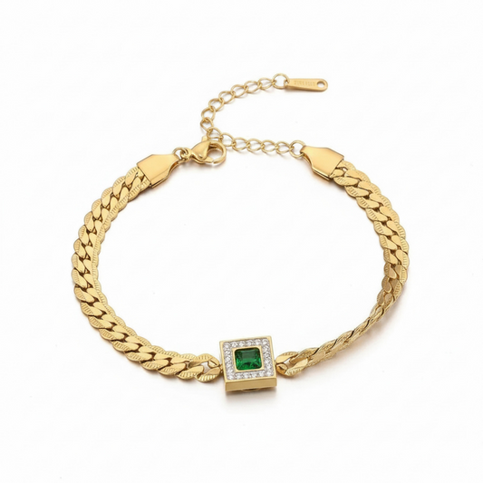Nova Emerald Square Curb Bracelet