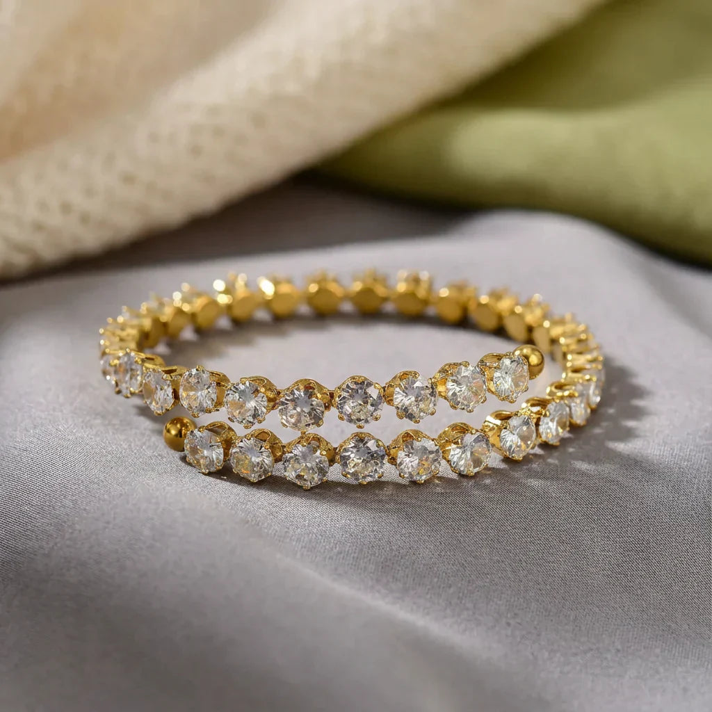 Opulent Zircon Geometric Bangle Bracelet That Defines Modern Luxury