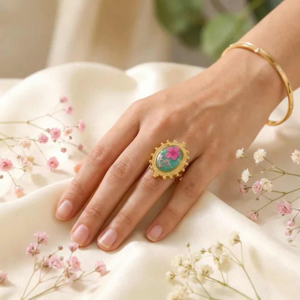 Flora Bloom Resin Ring That Brings Botanical Beauty To Everyday Jewelry