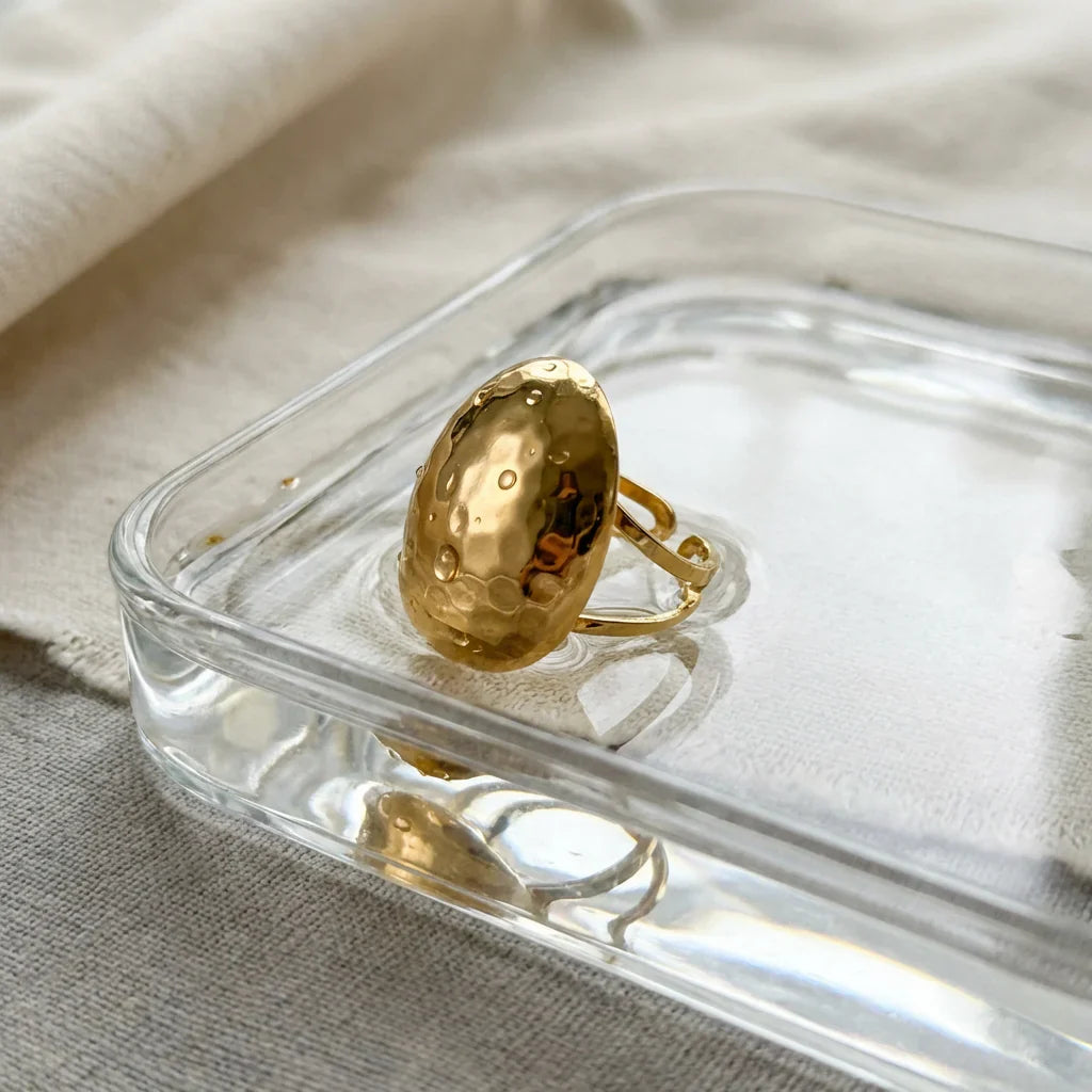 Zoe Hammered Dome Ring That Defines Bold Modern Luxury