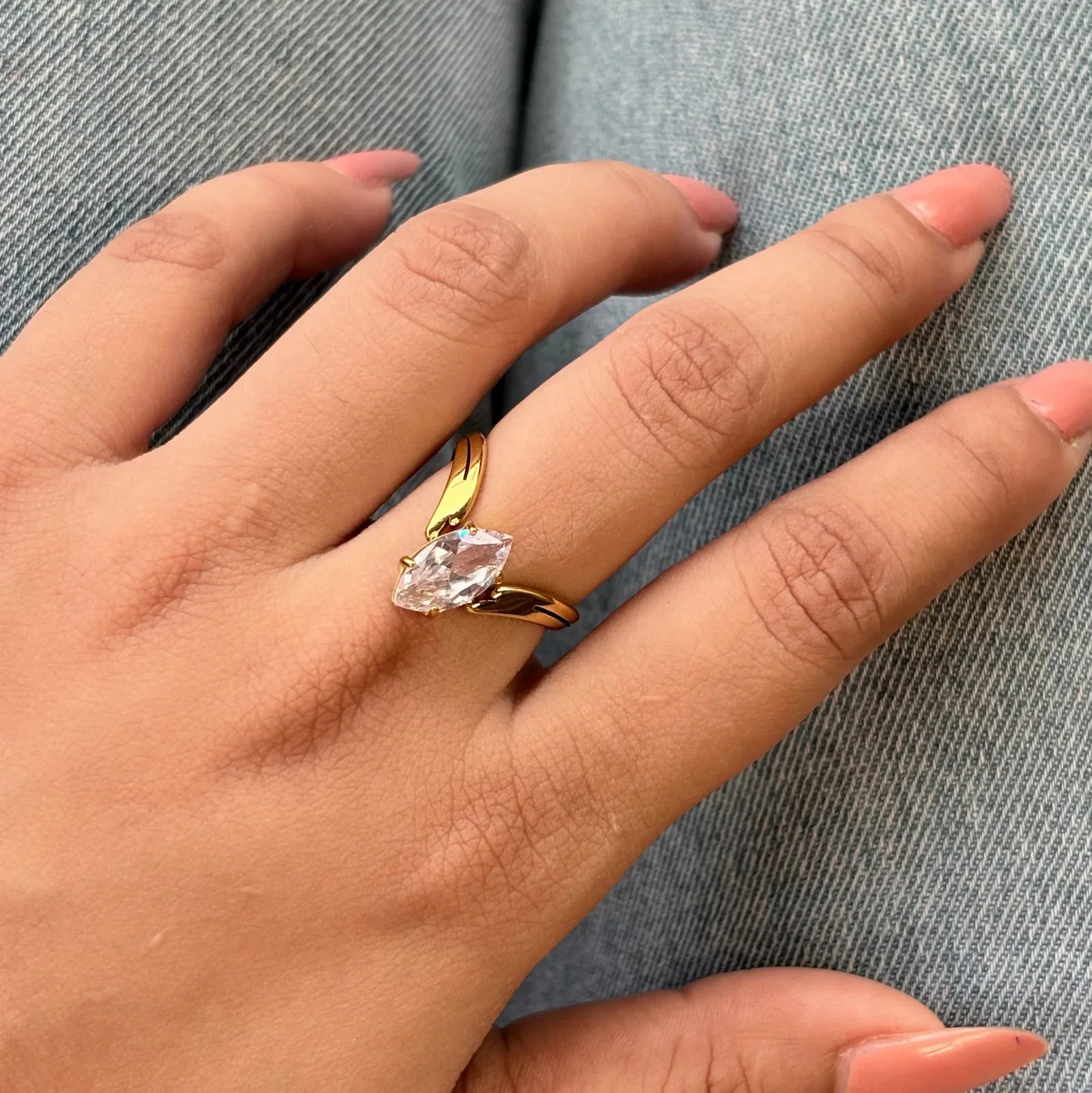 Marquise Zircon Ring India | Elle Horse Eye Ring | Pretty Shimmering Things