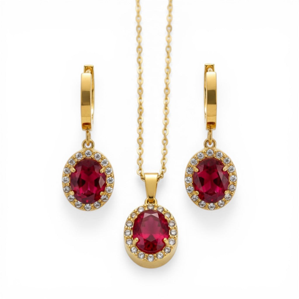 Elena Ruby Glow Jewelry Set