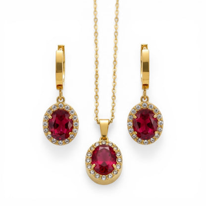 Elena Ruby Glow Jewelry Set