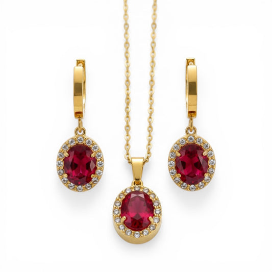 Elena Ruby Glow Jewelry Set