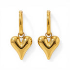 Lena Puff Heart Huggie Earrings