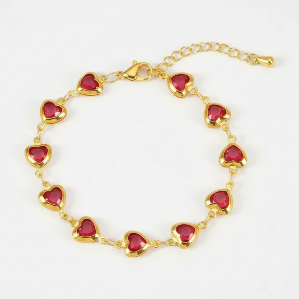 Ruby Princess Heart Bracelet