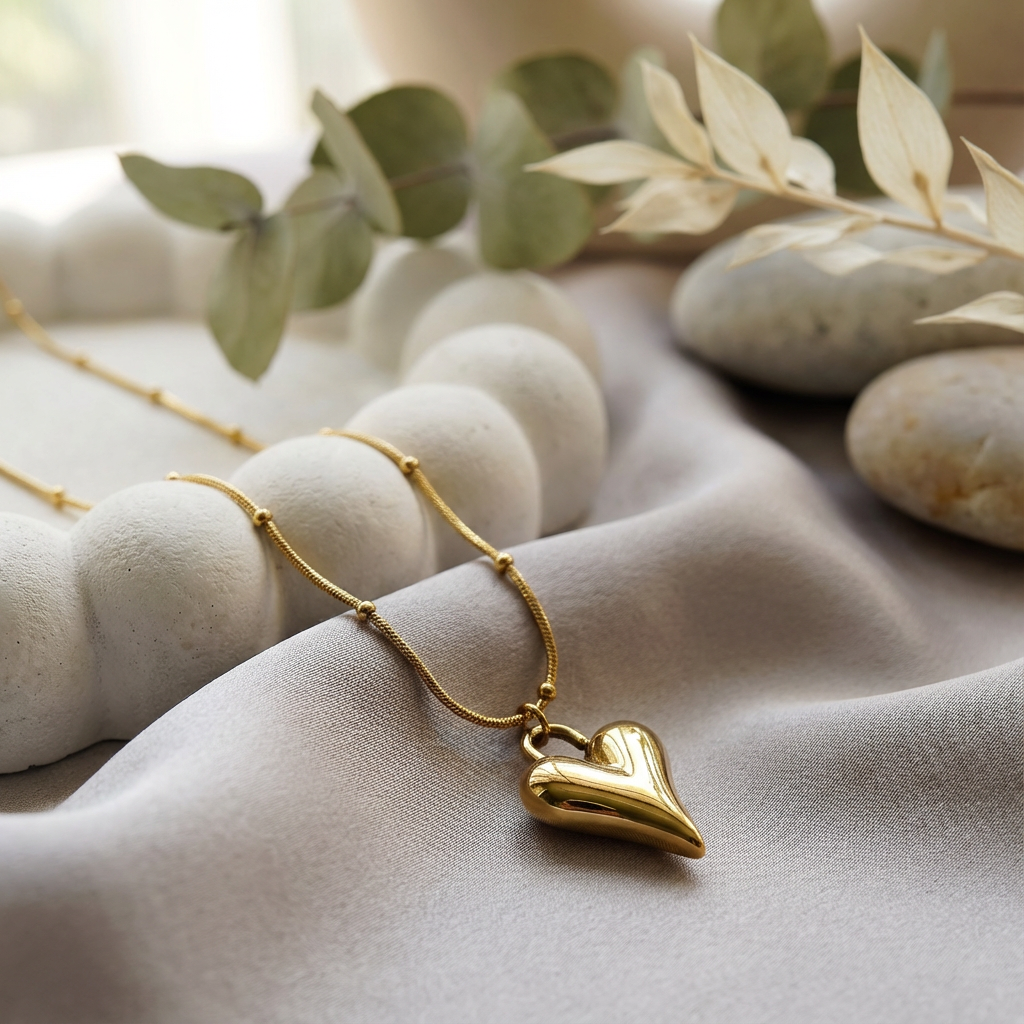 Lena Puff Heart Necklace