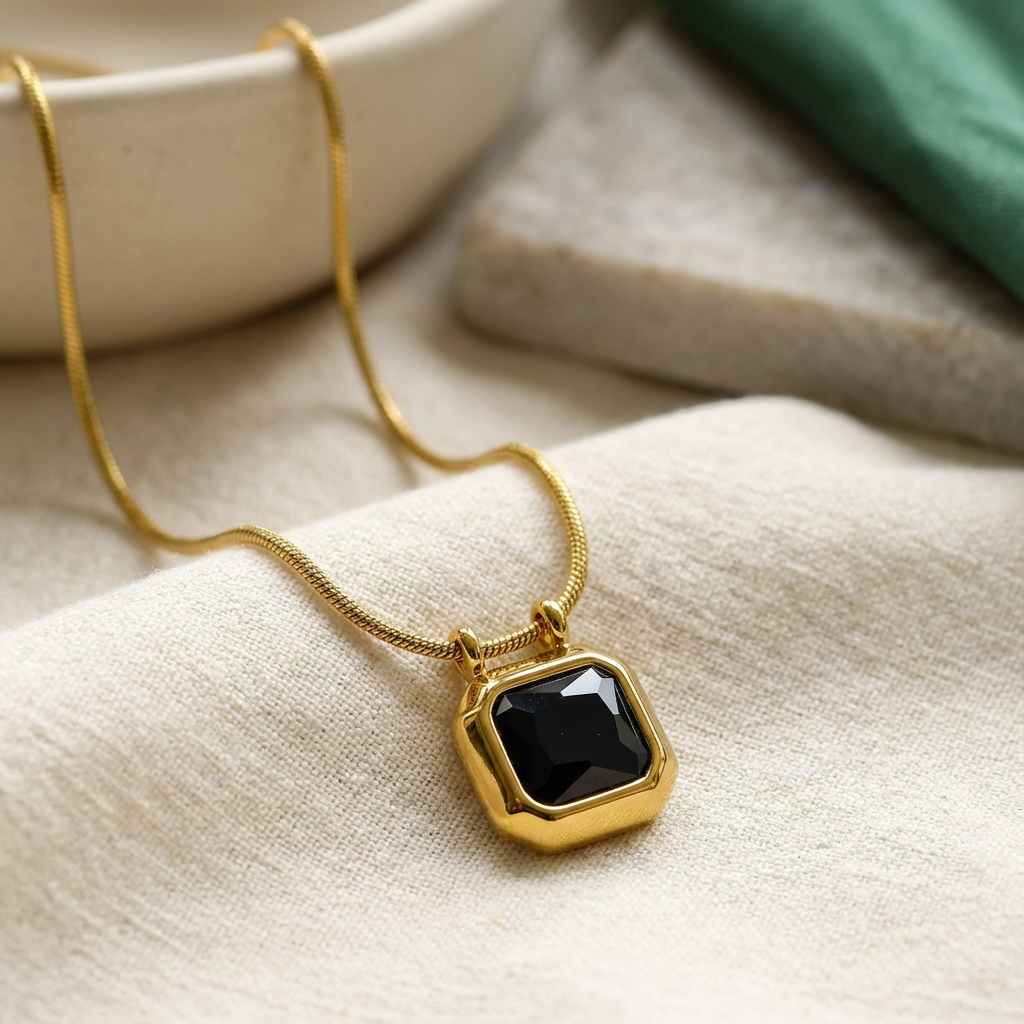 Midnight Prism Retro Pendant Necklace