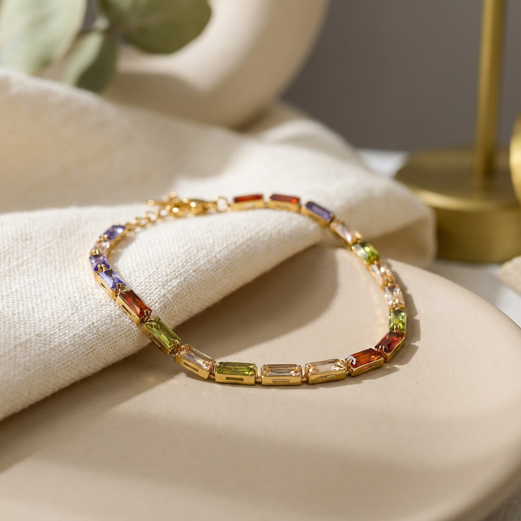 Prisma Baguette Rainbow Bracelet