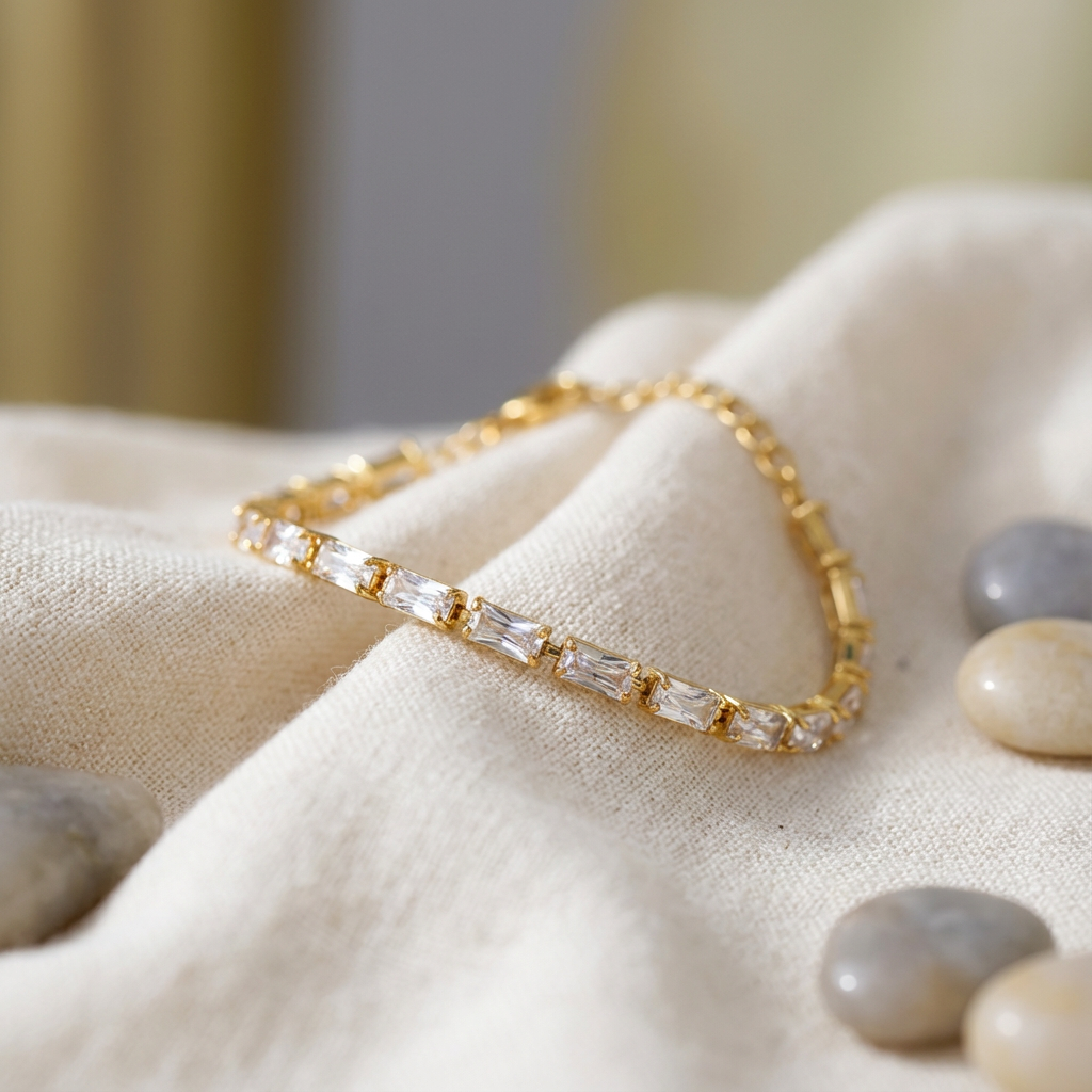 Crystal Baguette Line Bracelet