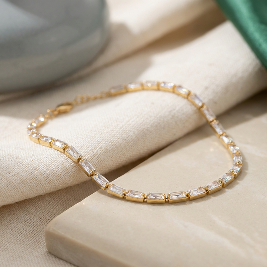 Crystal Baguette Line Bracelet