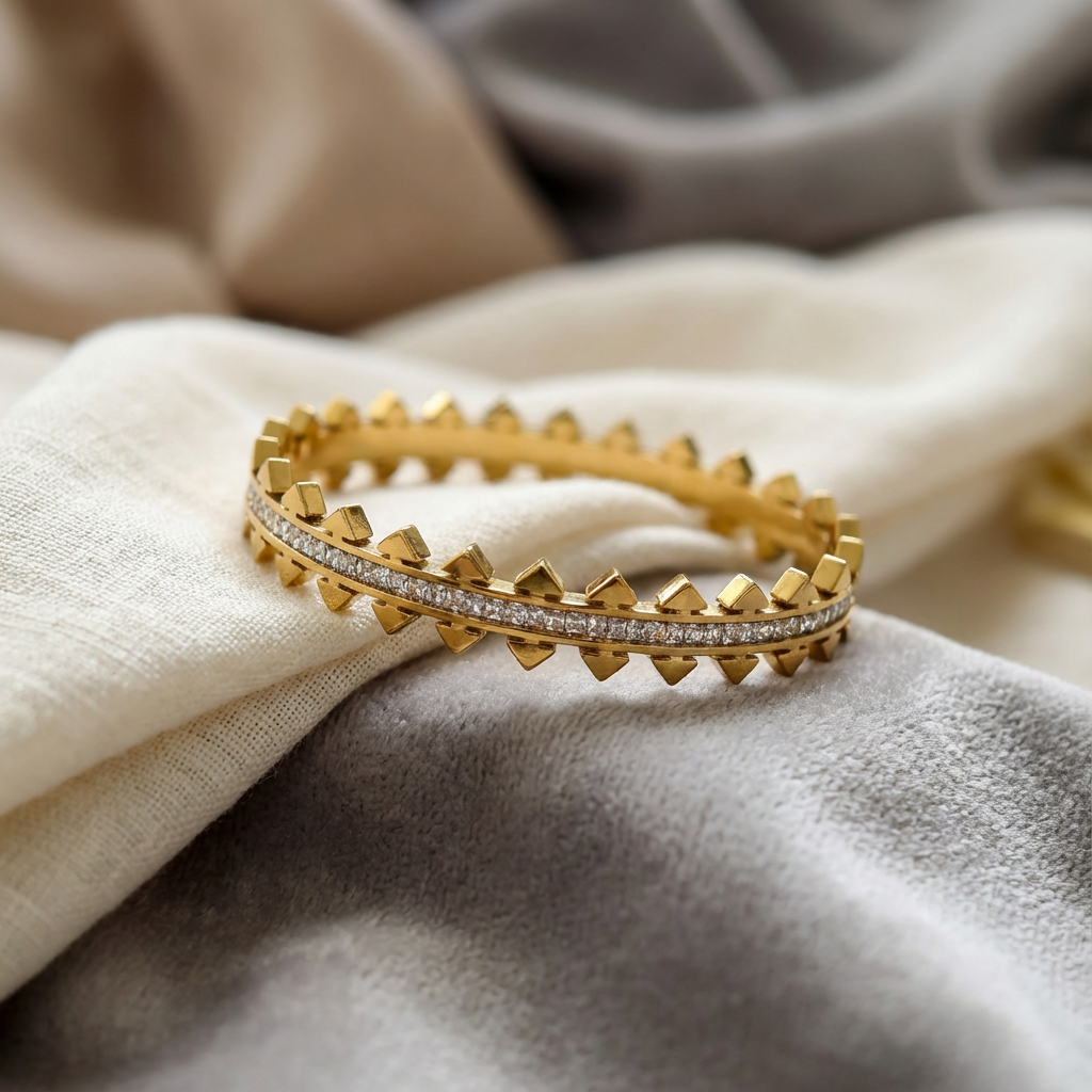 Arrow Sparkle Dual-Tone Bangle