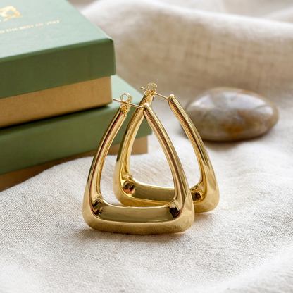 Aurora Sculpt Triangle Earrings