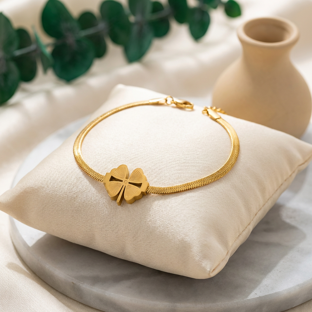 Fortuna Snake Clover Bracelet