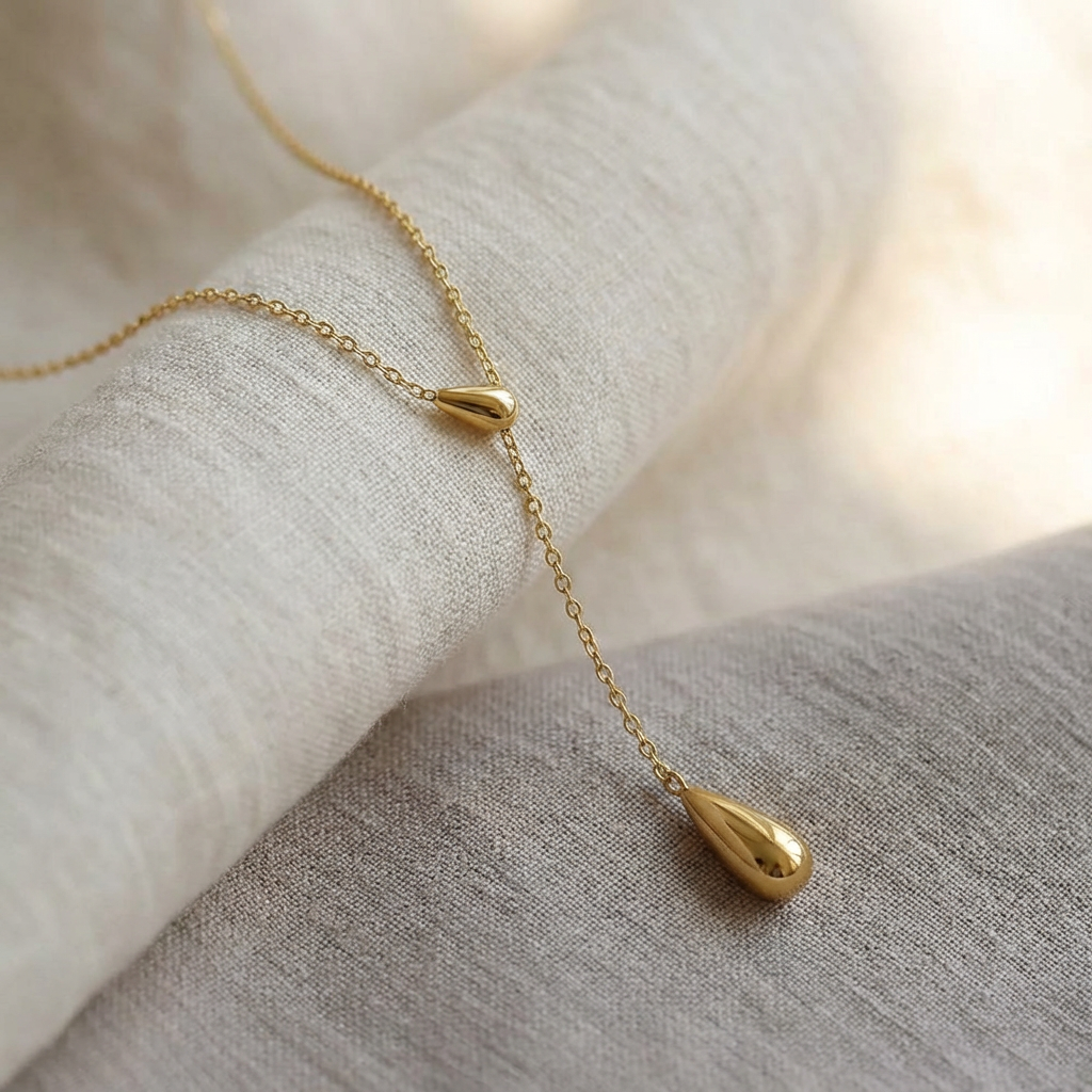 Isla Liquid Droplet Lariat Necklace