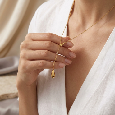 Isla Liquid Droplet Lariat Necklace