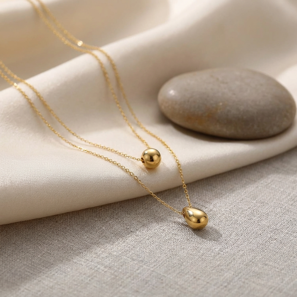 Luna Dual Droplet Layered Necklace