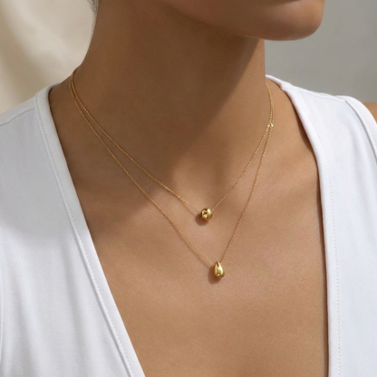 Luna Dual Droplet Layered Necklace