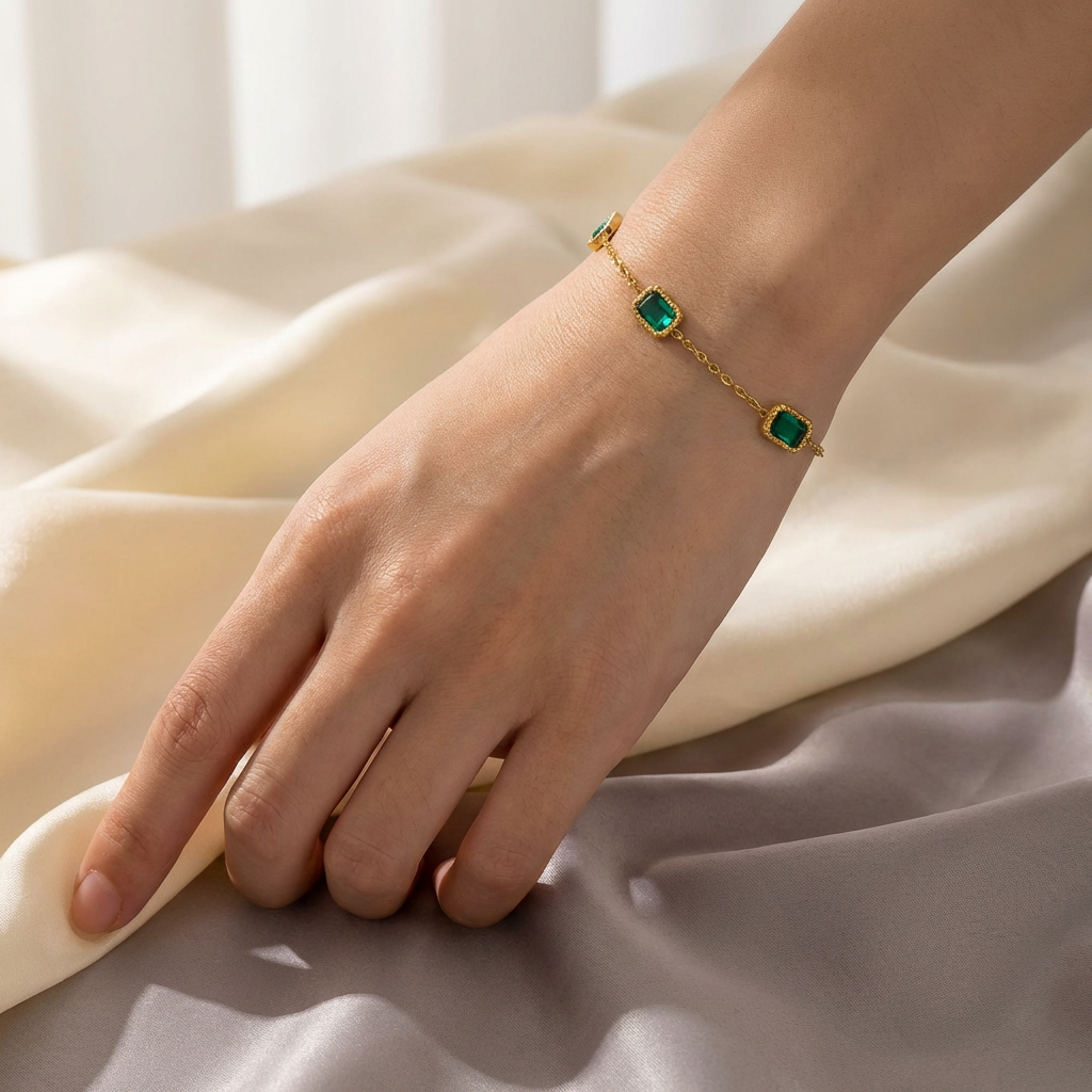 Verde Emerald Link Bracelet