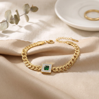 Nova Emerald Square Curb Bracelet
