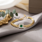 Nova Emerald Square Curb Bracelet