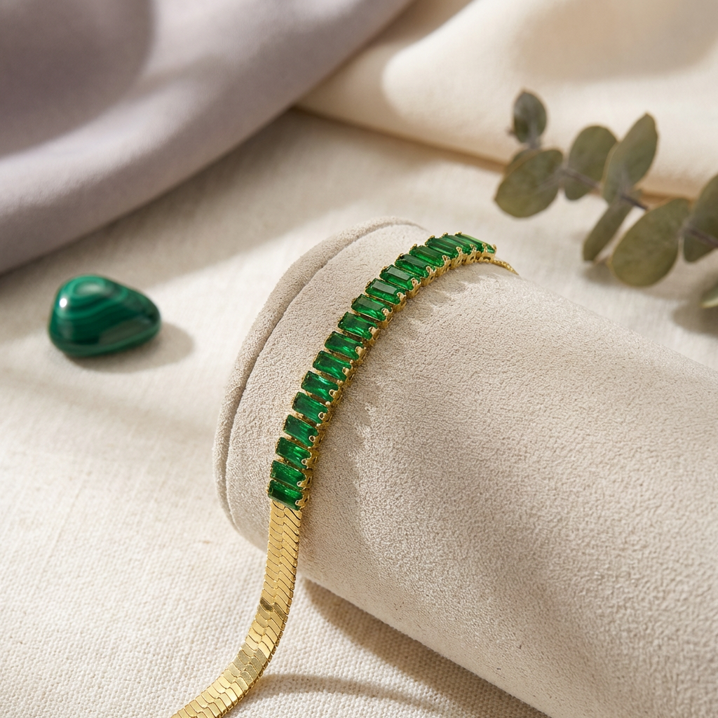 Green Emerald Tennis Bracelet