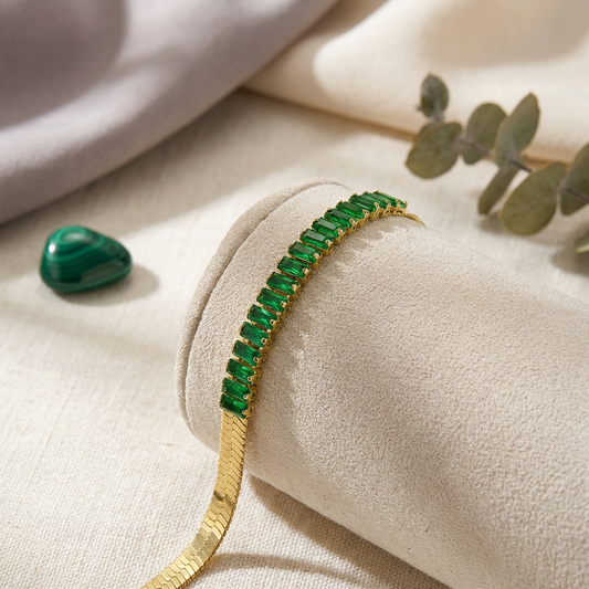 Green Emerald Tennis Bracelet