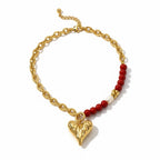 Amara Ruby Pearl Heart Necklace