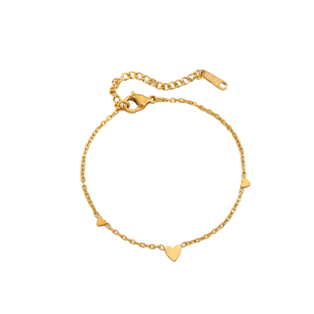 Petite Trio Heart Chain Bracelet