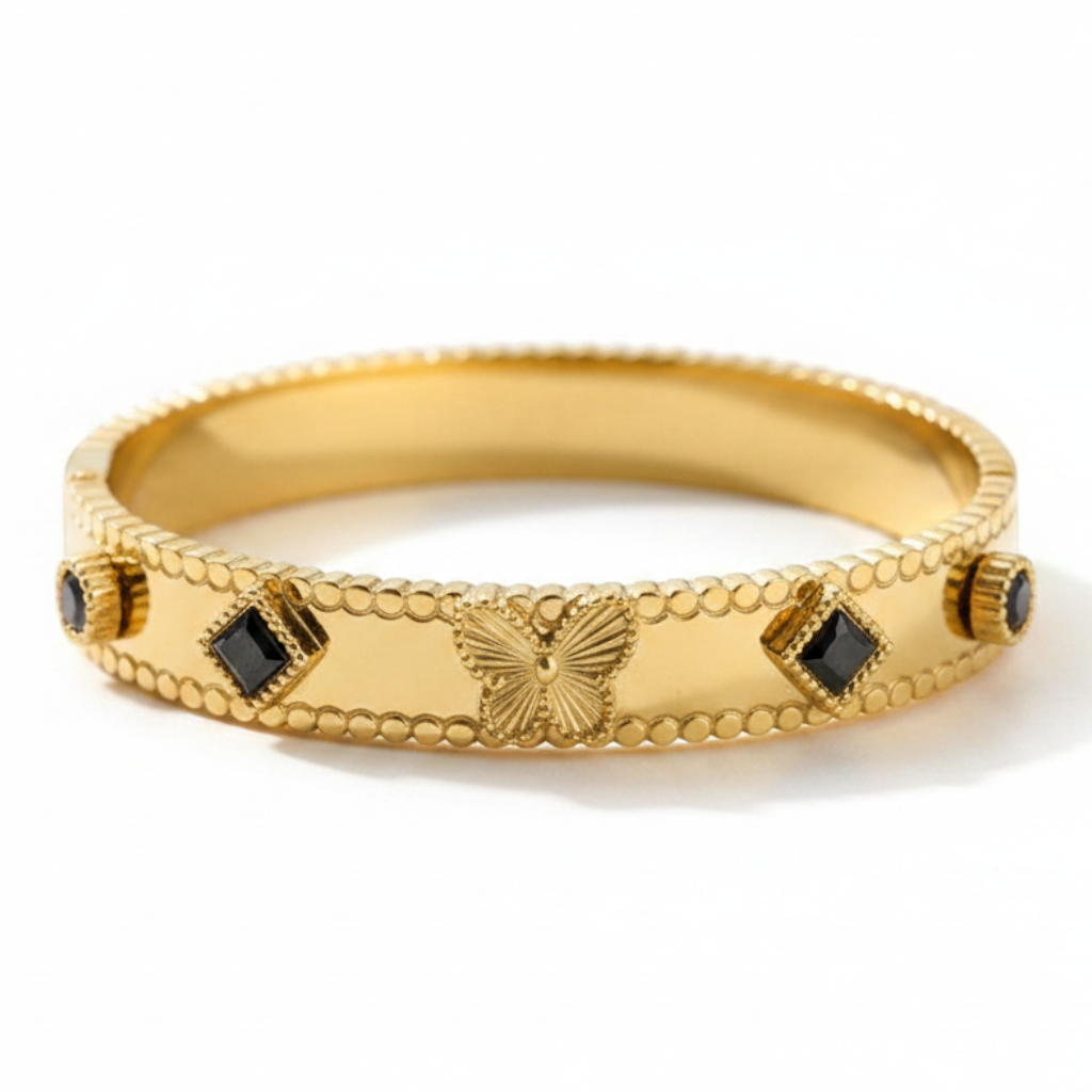 Butterfly Noir Zircon Bangle