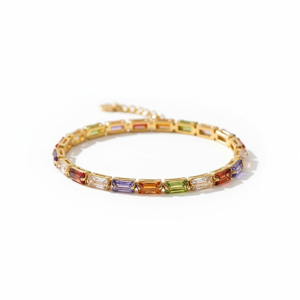 Prisma Baguette Rainbow Bracelet