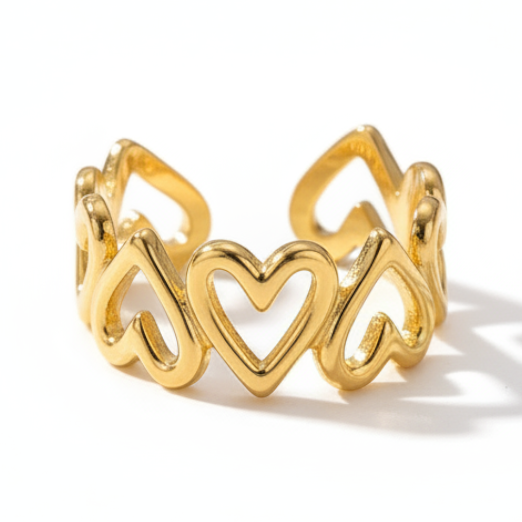 Lila Heart Outline Ring