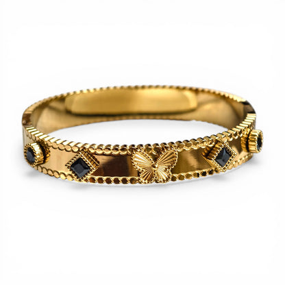 Butterfly Noir Zircon Bangle