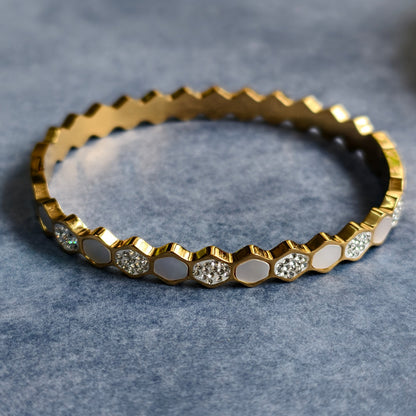 Honeycomb Enamel Sparkle Bangle
