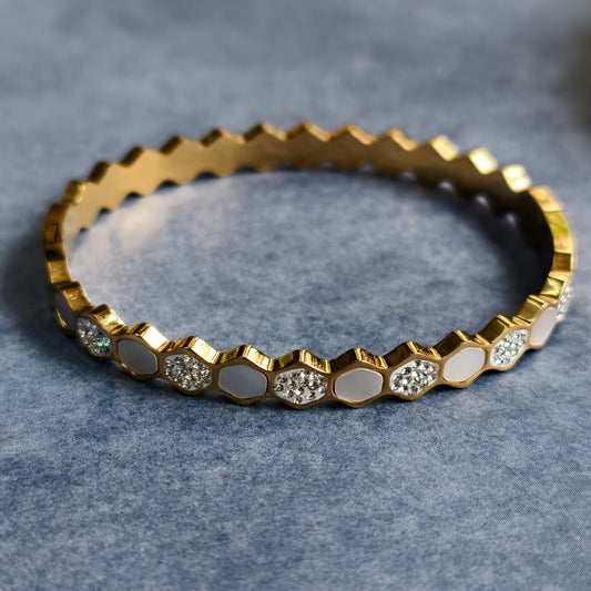 Honeycomb Enamel Sparkle Bangle
