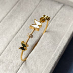 Butterfly Shell Zircon Bangle Bracelet