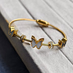 Butterfly Shell Zircon Bangle Bracelet